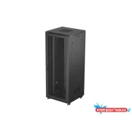 Lanberg FF01-8842-23B 19" 42U SZÉL:800mm MÉLY:800mm MAG:2047mm lapraszerelt hálós fémajtós fekete á