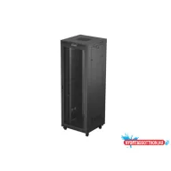 Lanberg FF01-8847-23BL 19" 47U SZÉL:800mm MÉLY:800mm MAG:2343mm lapraszerelt LCD hálós fémajtós fek