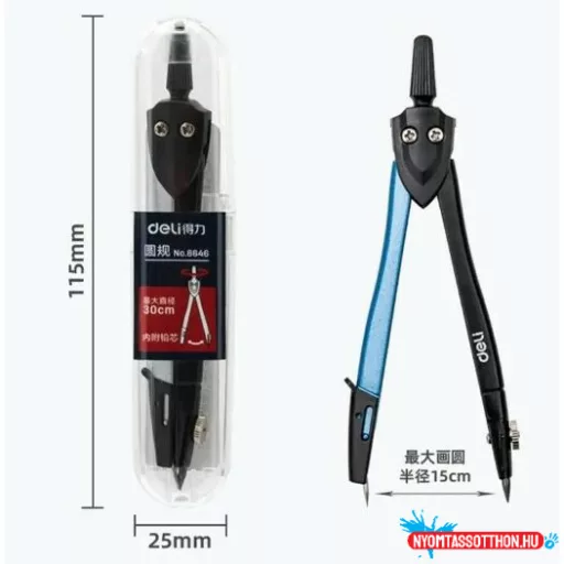 Deli Körző műanyag tokban