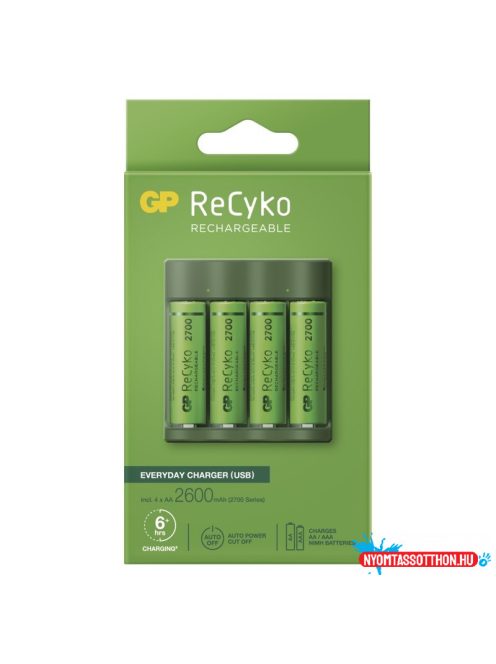GP Recyko+ Pro +USB töltő + AAx4db GPB421/270HCEGS-2EB4
