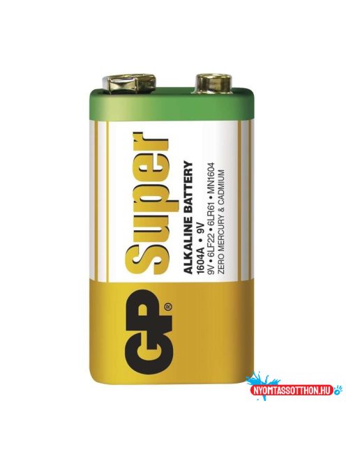 GP Super Alkaline elem 9V , GP1604A-2U1 , 1db/cs