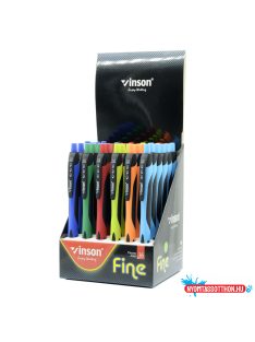   Golyóstoll nyomógombos 1,0mm Vinson Fine 1008 vegyes displ 36 db/display