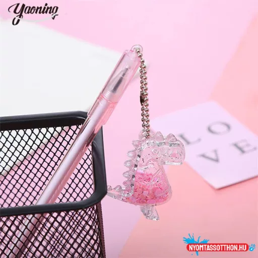 Cuki lógó kristálydinoszaurusz radírozható zseléstoll, 0.5mm