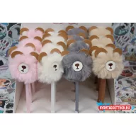 Szőrös macipofa fekete zselés toll, 0.5mm