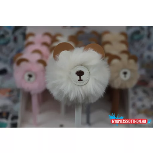 Szőrös macipofa fekete zselés toll, 0.5mm