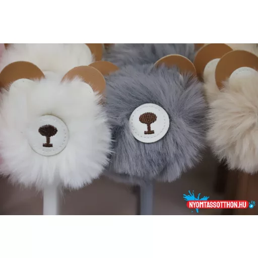 Szőrös macipofa fekete zselés toll, 0.5mm