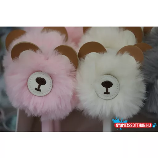 Szőrös macipofa fekete zselés toll, 0.5mm