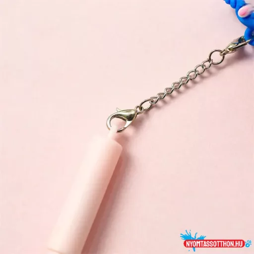 Színes pompom unikornis fekete zselés toll, 0.5mm