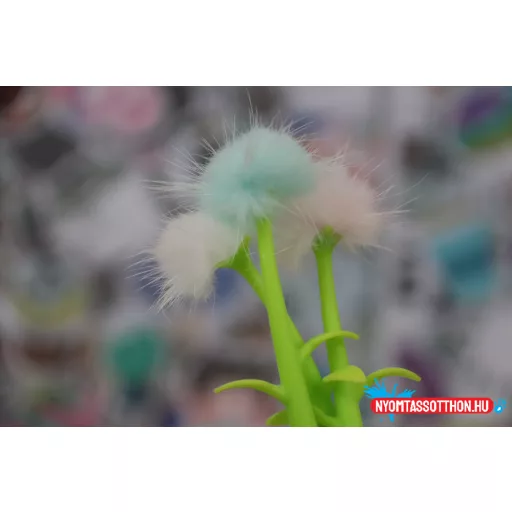 Japán szőrös virág fekete zselés toll, 0.5mm