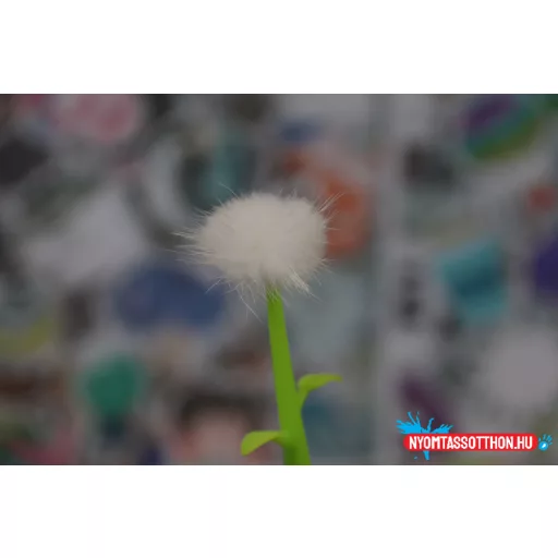 Japán szőrös virág fekete zselés toll, 0.5mm