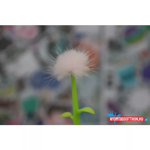 Japán szőrös virág fekete zselés toll, 0.5mm