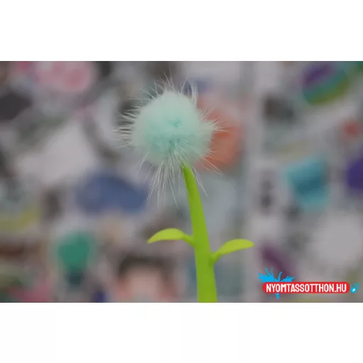 Japán szőrös virág fekete zselés toll, 0.5mm