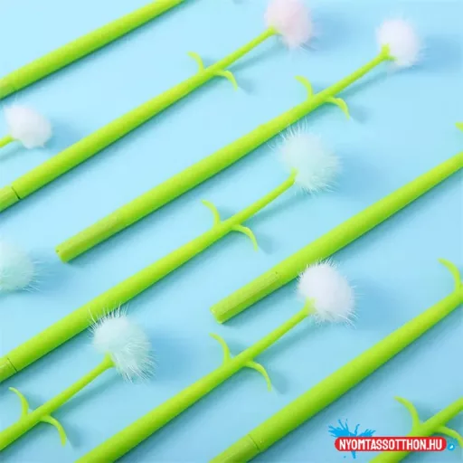 Japán szőrös virág fekete zselés toll, 0.5mm