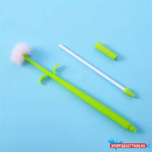Japán szőrös virág fekete zselés toll, 0.5mm