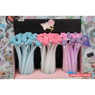 Bumszli szivecskés fekete zselés toll, 0.5mm