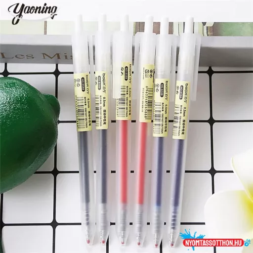 Szép írásképű opálos testű egyszerű zseléstoll, 0.5mm