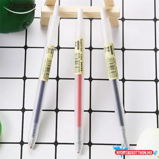 Szép írásképű opálos testű egyszerű zseléstoll, 0.5mm