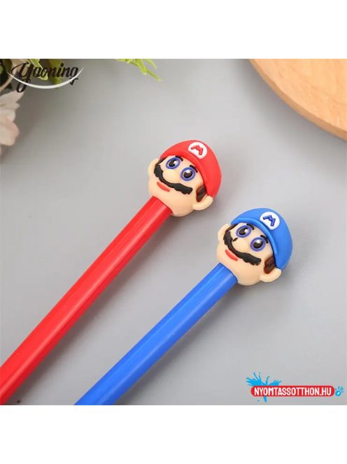 SuperMario fekete zselés toll, 0.38mm