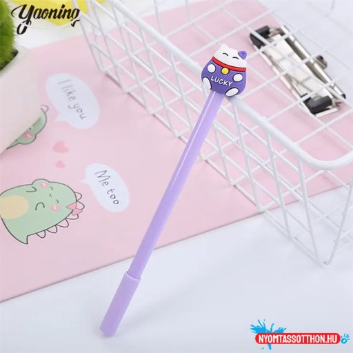 Szerencsehozó cica zselés toll (db)