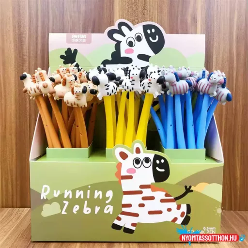 Zebra formás hajlékony zselés toll, 0.5mm