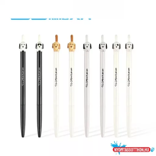 Kutyás fekete zselés toll, 0.5mm