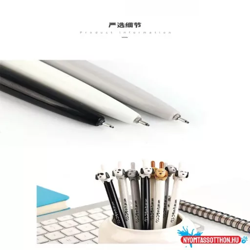 Kutyás fekete zselés toll, 0.5mm