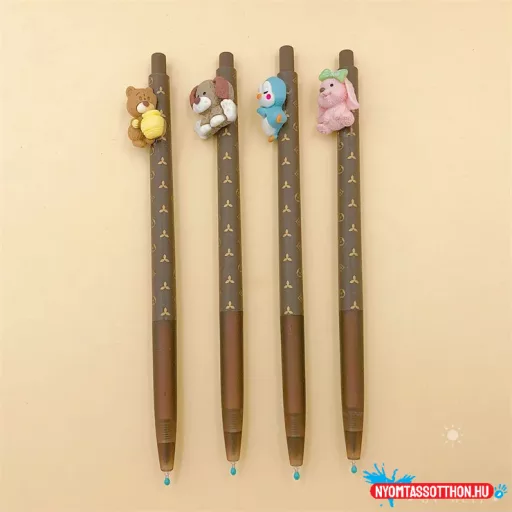 Cuki figurás zseléstoll barna tolltesten, 0.5mm