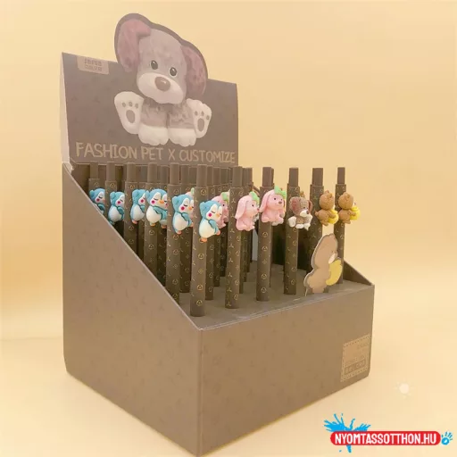 Cuki figurás zseléstoll barna tolltesten, 0.5mm