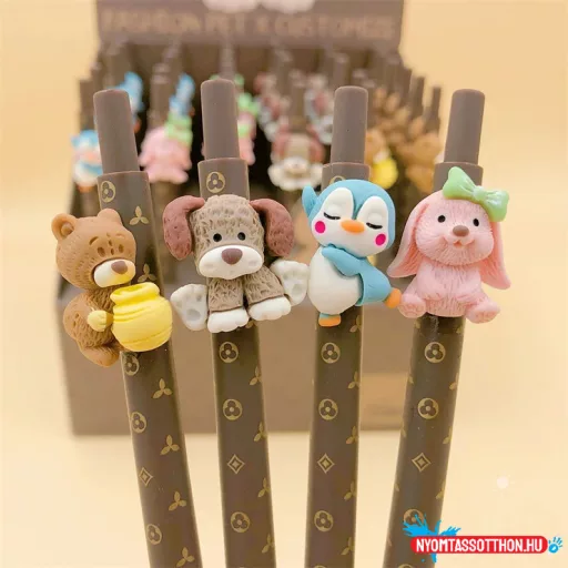 Cuki figurás zseléstoll barna tolltesten, 0.5mm