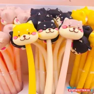 Imádnivaló corgis fekete zselés toll, 0.5mm