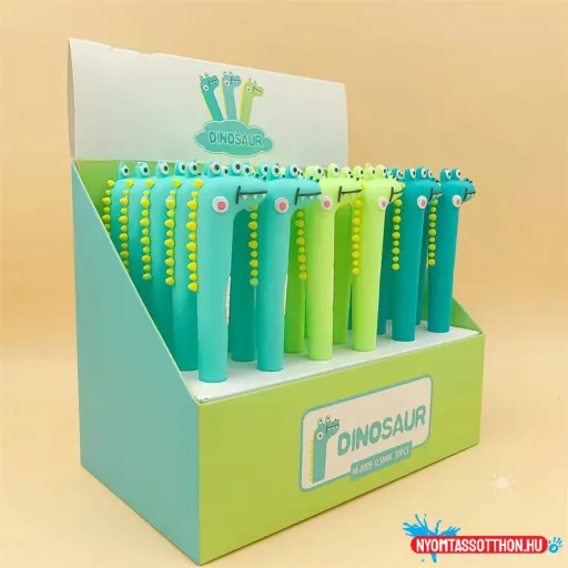 Dinoszaurusz kék zselés toll, 0.5mm