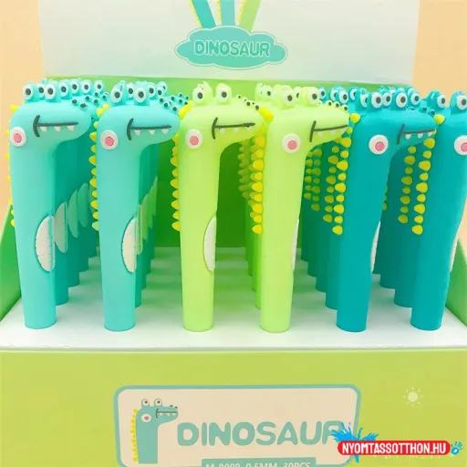 Dinoszaurusz kék zselés toll, 0.5mm