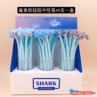 Cápa formájú fekete zselés toll, 0.5mm