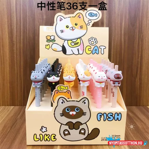 Halacskát imádó cicás zseléstoll, 0.5mm