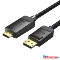   Vention DisplayPort/M -> HDMI (4K,szövet,fekete), 5m, kábel