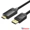 Vention DisplayPort/M -> HDMI (4K,szövet,fekete), 5m, kábel