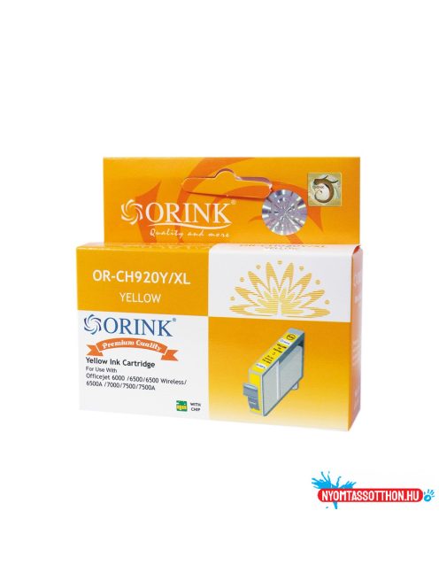 Hp 920XL/CD974A tintapatron yellow ORINK (utángyártott)