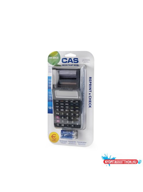 Számológép szalagos 12 digit, LCD kijelzõs Casio HR 8 RCE fekete