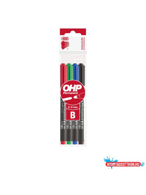 Alkoholos marker készlet, B OHP Ico 10 db/doboz, 4 különféle szín