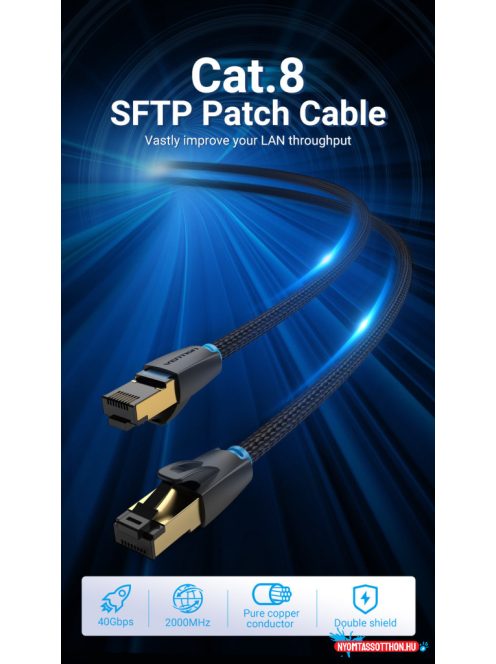 Vention SFTP Patch (Cat.8, szövet), 0,5m, kábel