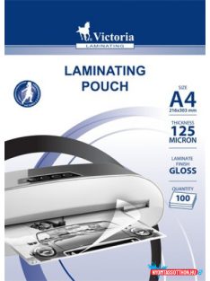 VICTORIA meleglamináló fólia A4, 125mic fényes 100db