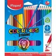   Színes ceruza készlet, háromszögletű, MAPED "Color'Peps Strong", 24 különböző szín