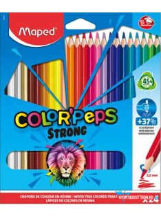   Színes ceruza készlet, háromszögletű, MAPED "Color'Peps Strong", 24 különböző szín