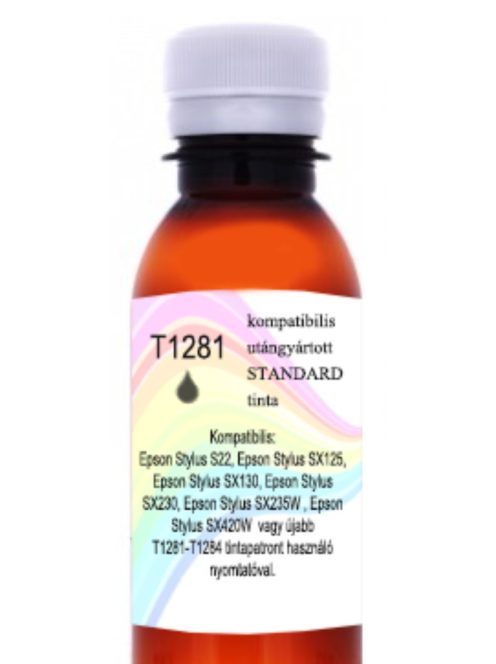 Utángyártott T1281 fekete standard tinta, 100ml (dye, db)