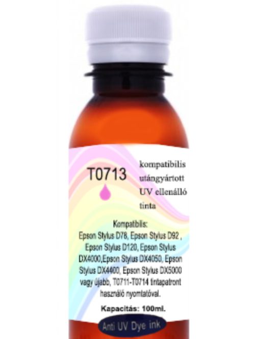 Utángyártott UV ellenálló T0713 Magenta 100ml tinta (db)