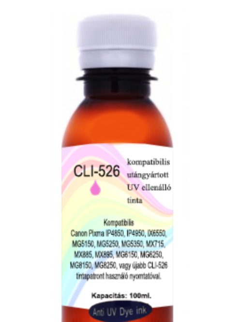 Utángyártott UV ellenálló CLI-526 magenta tinta, 100ml (db)