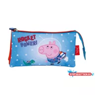 Peppa malac Rocket 3 rekeszes tolltartó 21 cm