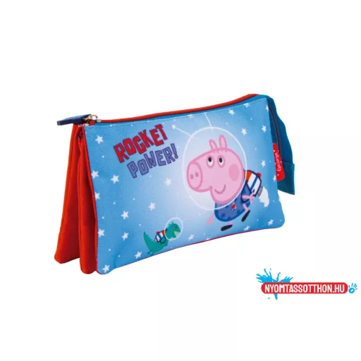 Peppa malac Rocket 3 rekeszes tolltartó 21 cm