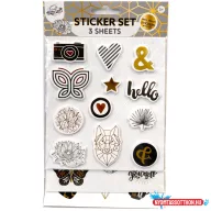 Színes Black&Gold matrica szett 3 ív