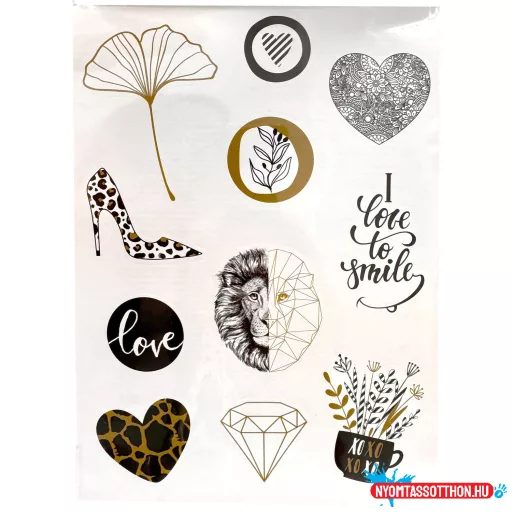 Színes Black&Gold matrica szett 3 ív